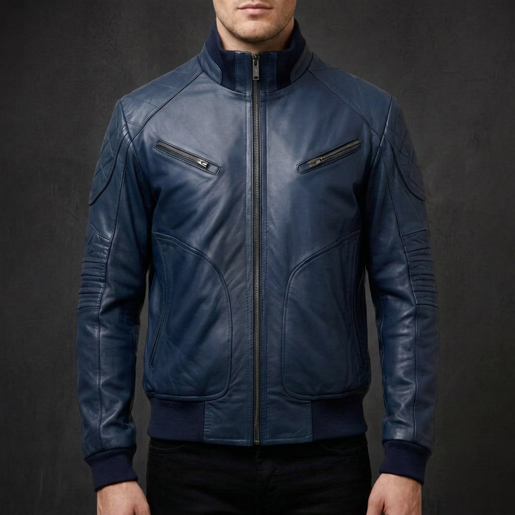 Navy Ashford Aviator Jacket