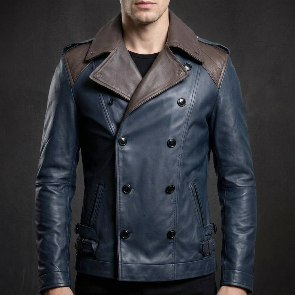 Navy Brown Trench Coat
