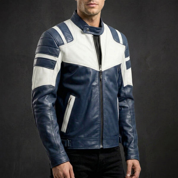 Navy White Ashford Racer Jacket