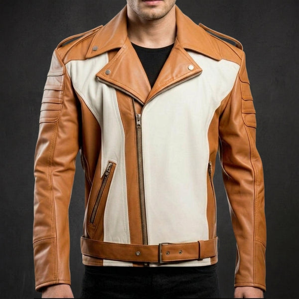 Peanut White Moto Jacket