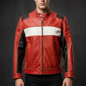Red Black Moto Jacket