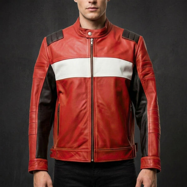 Red Black Moto Jacket