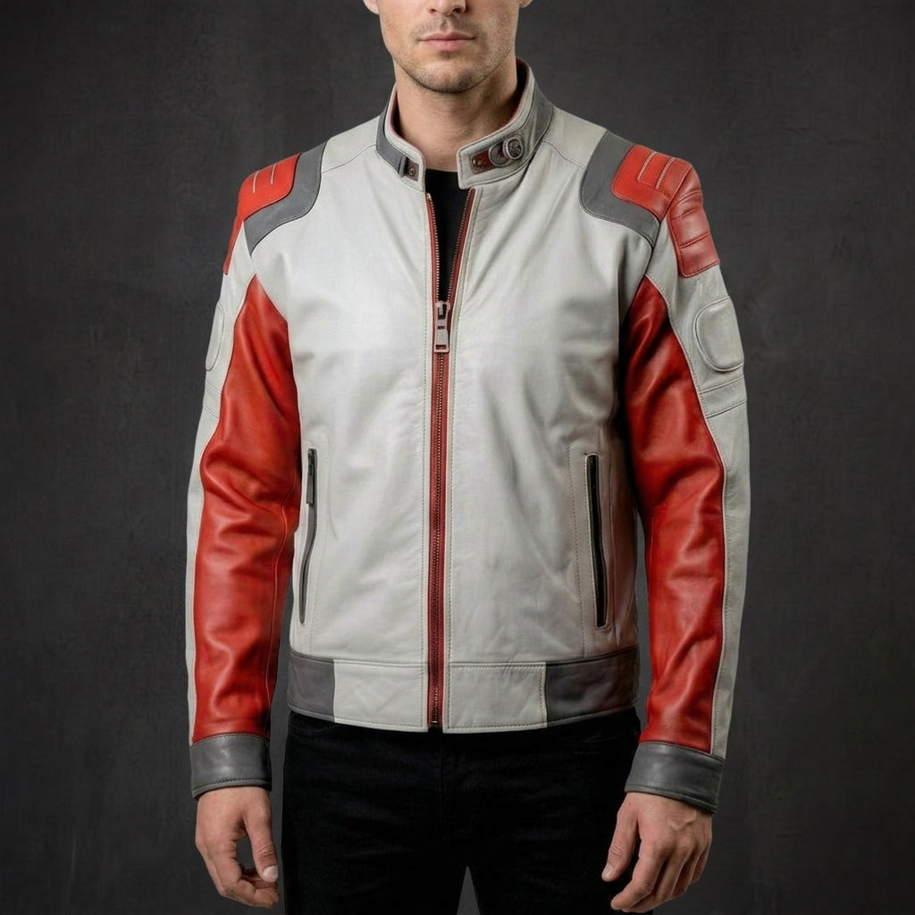Red Grey Rider Jacket