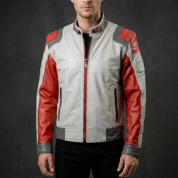 Red Grey Rider Jacket