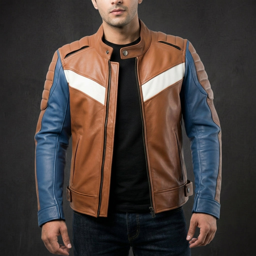 Sapphire Brown Racer Jacket