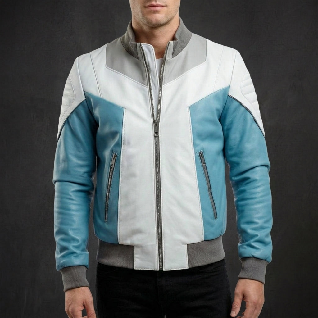 Sky Blue Aviator Jacket