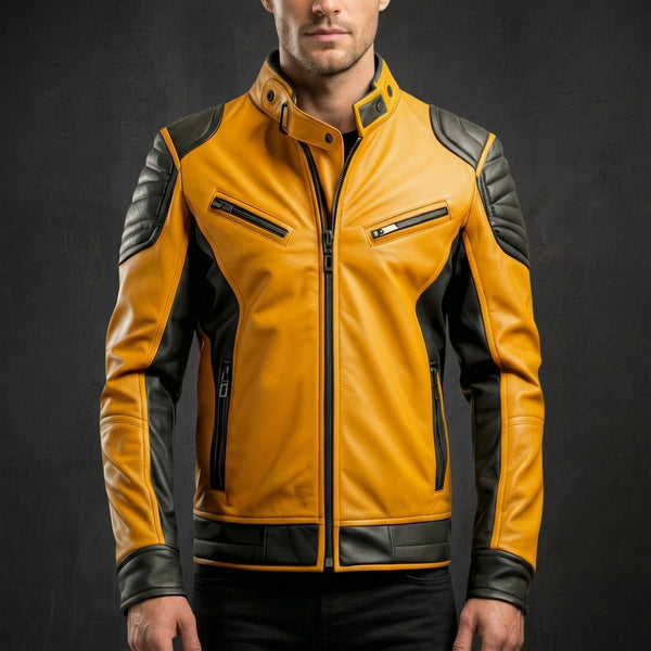 Grey Mustard Moto Jacket