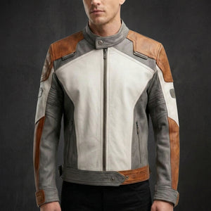Distressed Brown Moto Jacket