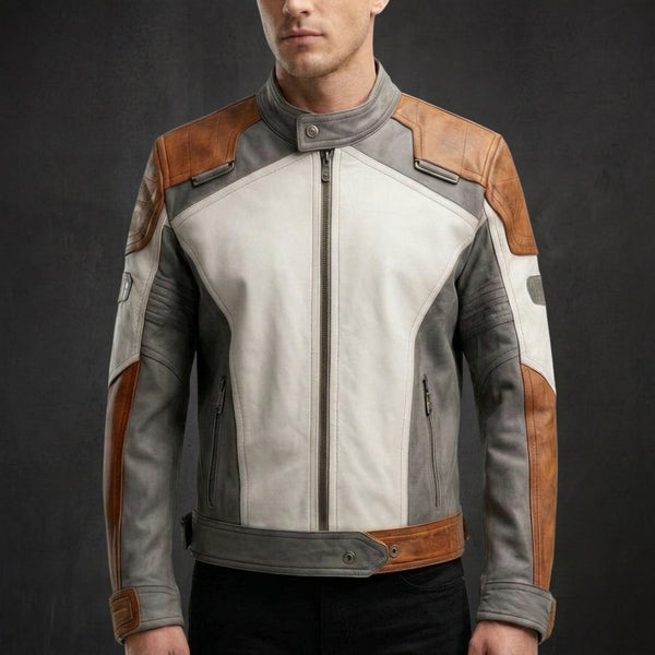 Distressed Brown Moto Jacket