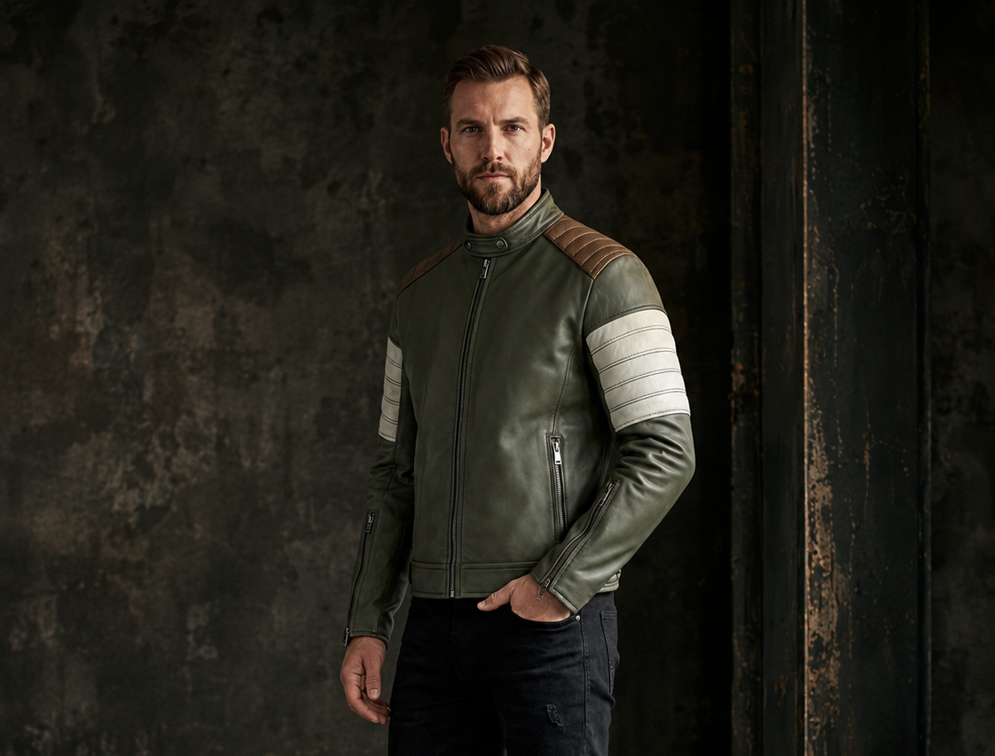 Men's casual leather jacket — Sigma Leathers outerwear